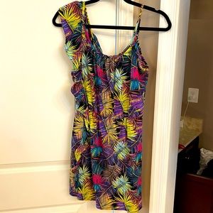 Tropical print dress, size large, EUC!